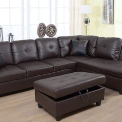 Sectional and ottoman