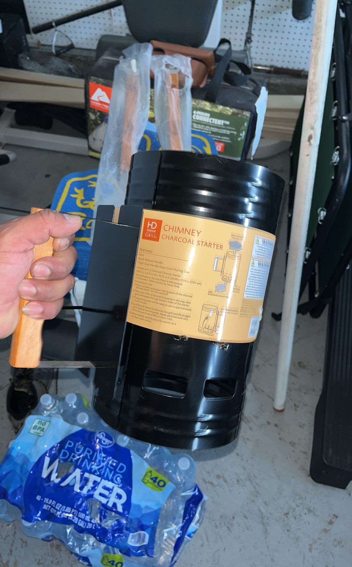 Charcoal starter barbecue