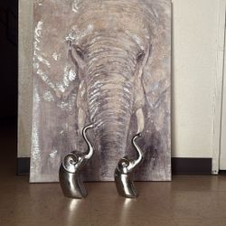 Elephant Frame & Decor Of Mom And Baby Elephant 