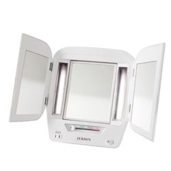 Jerdon Tri-Fold Makeup Mirror with 5X Magnification