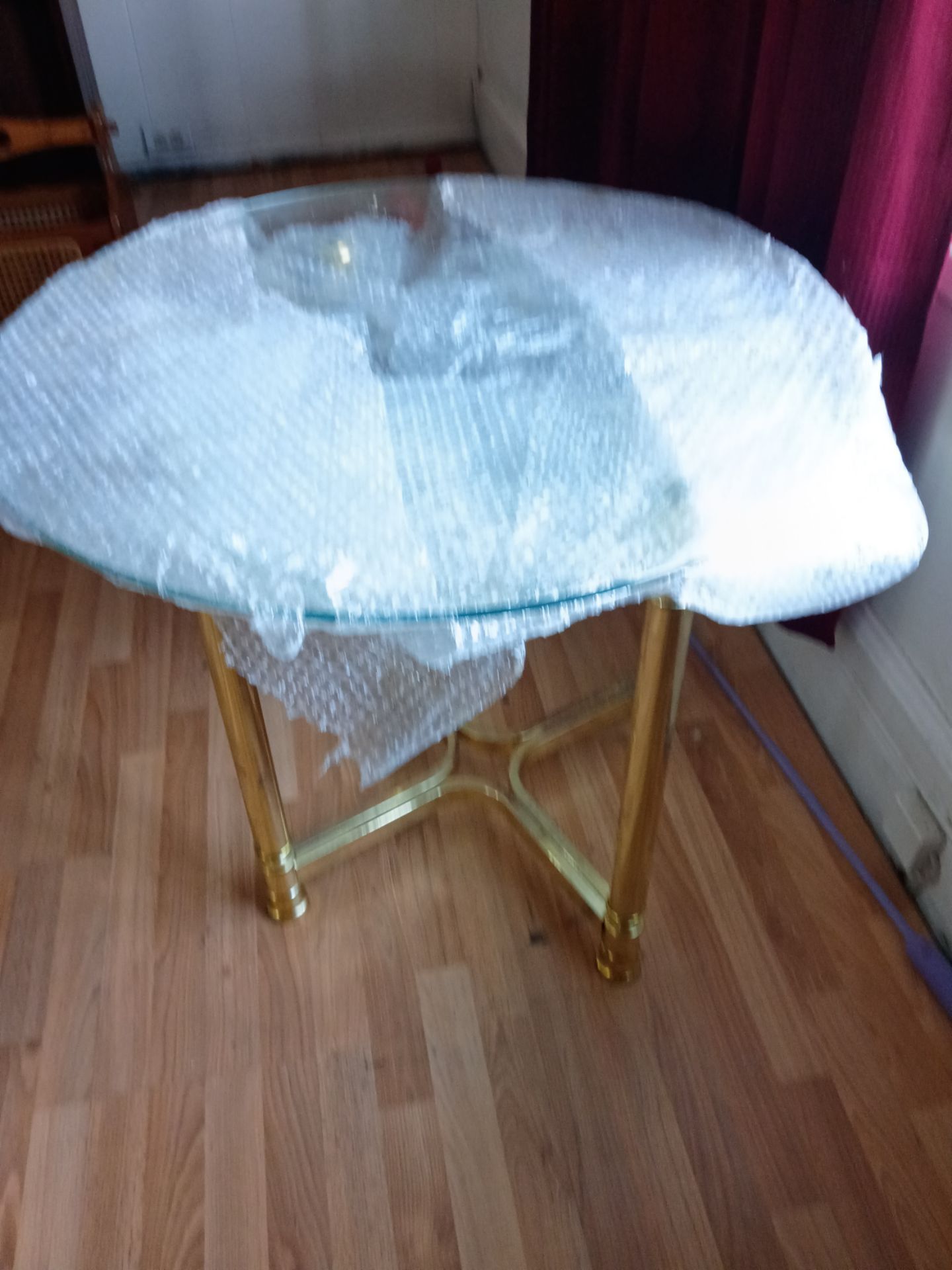 Small round glass table