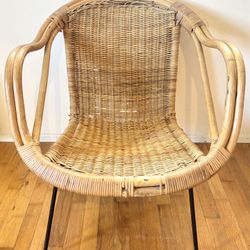 Mid Century Arthur Umanoff Wicker Basket Chair