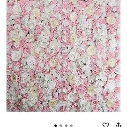 Flower wall, pink and white