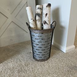 Birch Logs And Basket