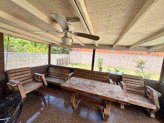 5pc Home Custom Made Wood Patio Set