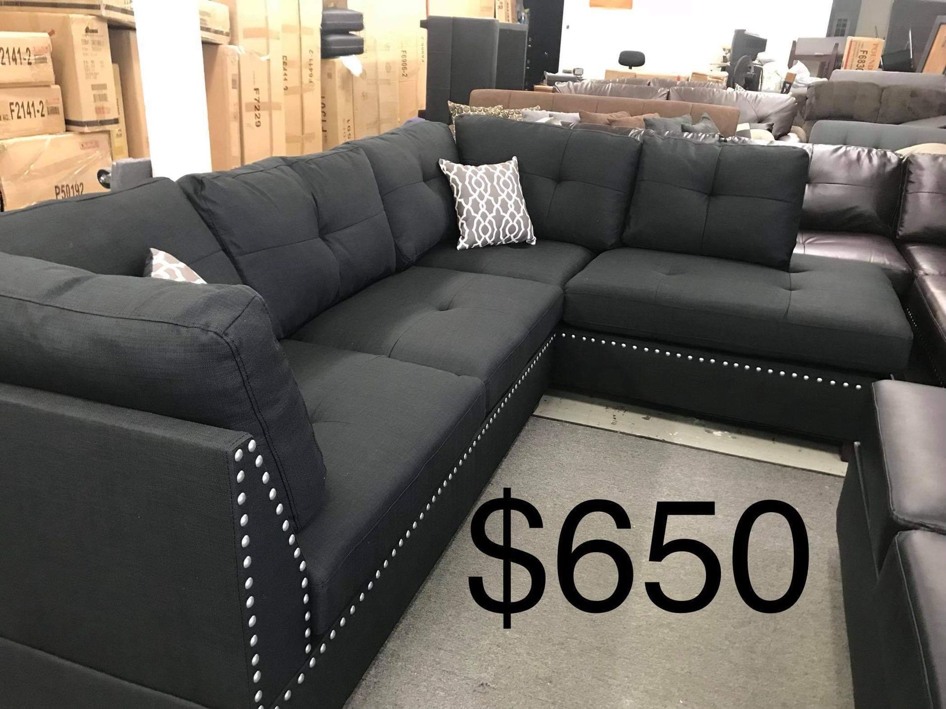 New Sectional Couch with ottoman only $50 down payment