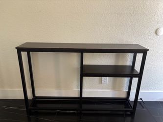 Black Metal Console Table with Shelves