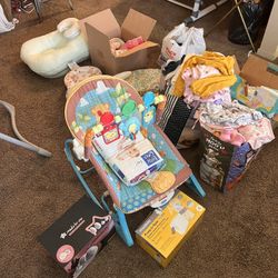 Tons of Baby stuff. A lot is brand new with tags, baby Please Read Dupl Description girl clothing newborn to three months please see description.
