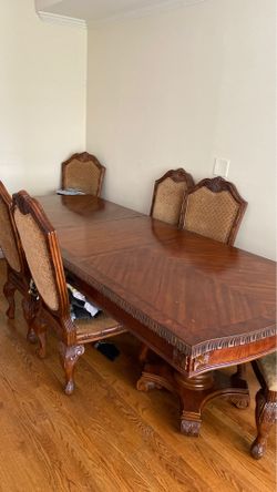 Wood table 6 chairs