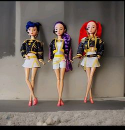 Set of 3 Huntrix KPop Demon Hunter Inspired Barbie Dolls With Accessories **NEW** no box