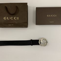 Gucci Black Leather Belt 