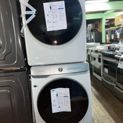 Stackable Smart Electric Dryer & Smart Front Load Washer