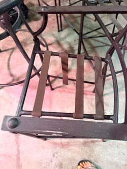 Iron Patio Chair with Strap Seat