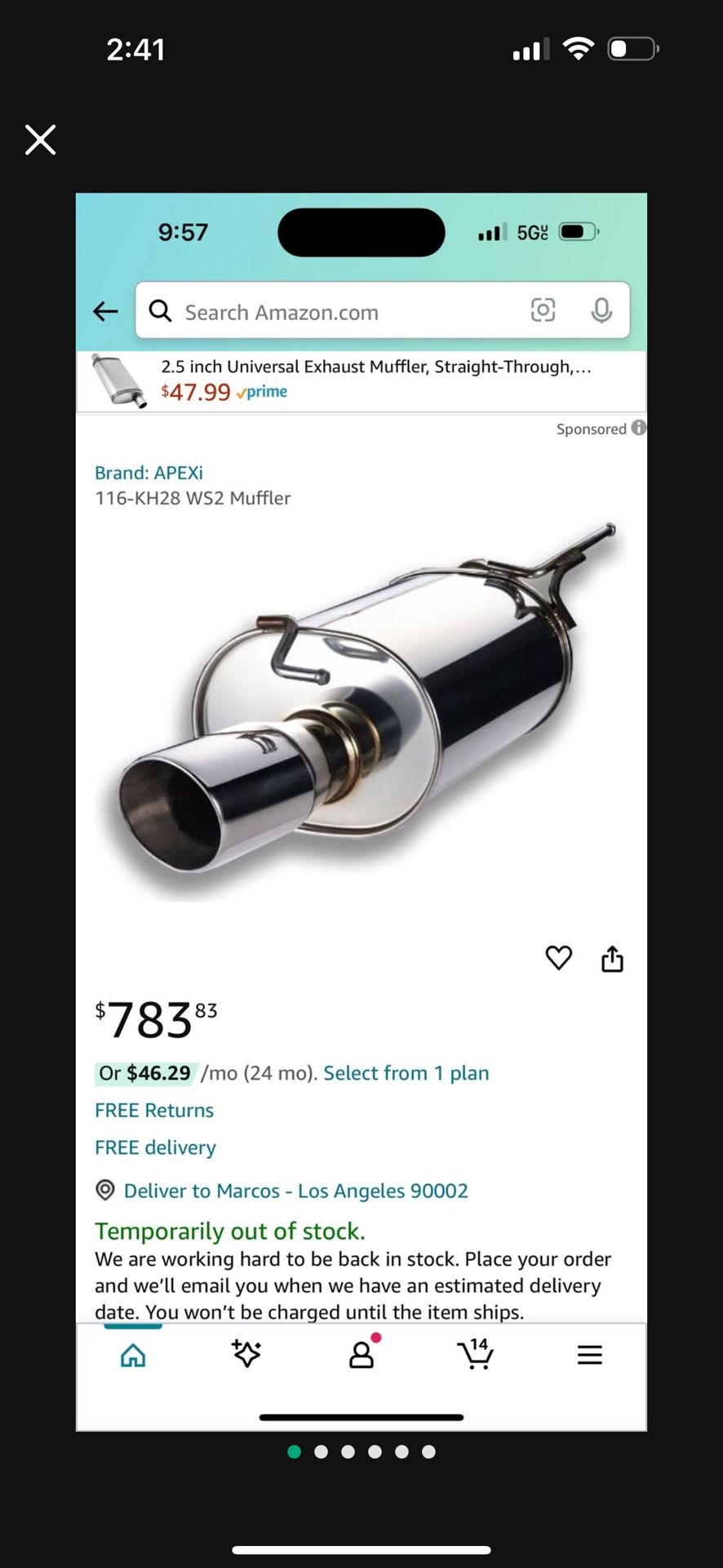 Ápexi Oval Muffler good for turbo cars or all motor will fit any car