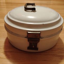 Antique Enamel Ware Cake/Pie Carrier and Storage Box