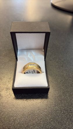 Men’s Wedding Band  14kt YG Two Tone Size 11.5 10.0 Grams 