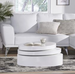 White Wood Rotatable Coffee Table $100