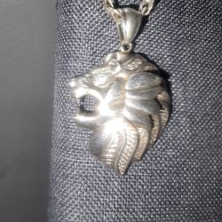 24"  Solid Silver 925  With Lion   For $125