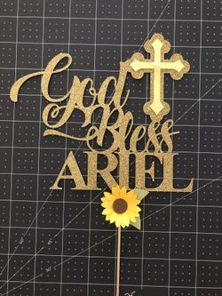 God bless cake topper sunflower cake topper