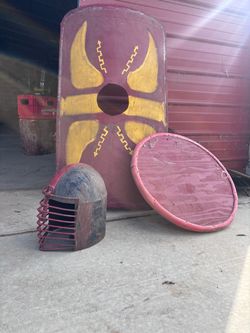 Larping helmet and shields
