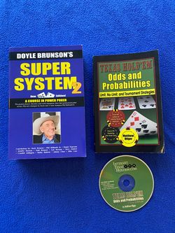 TEXAS HOLD’EM POKER BOOKS- Super System 2 and Texas Hold’Em Odds and Probabilities. Includes CD-ROM Poker Tutor & Calculator
