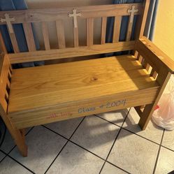 Wood Flip Top Storage Bench