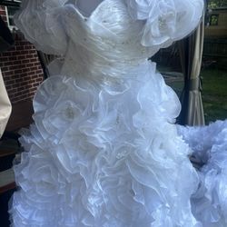 White Puffy Wedding Dress 