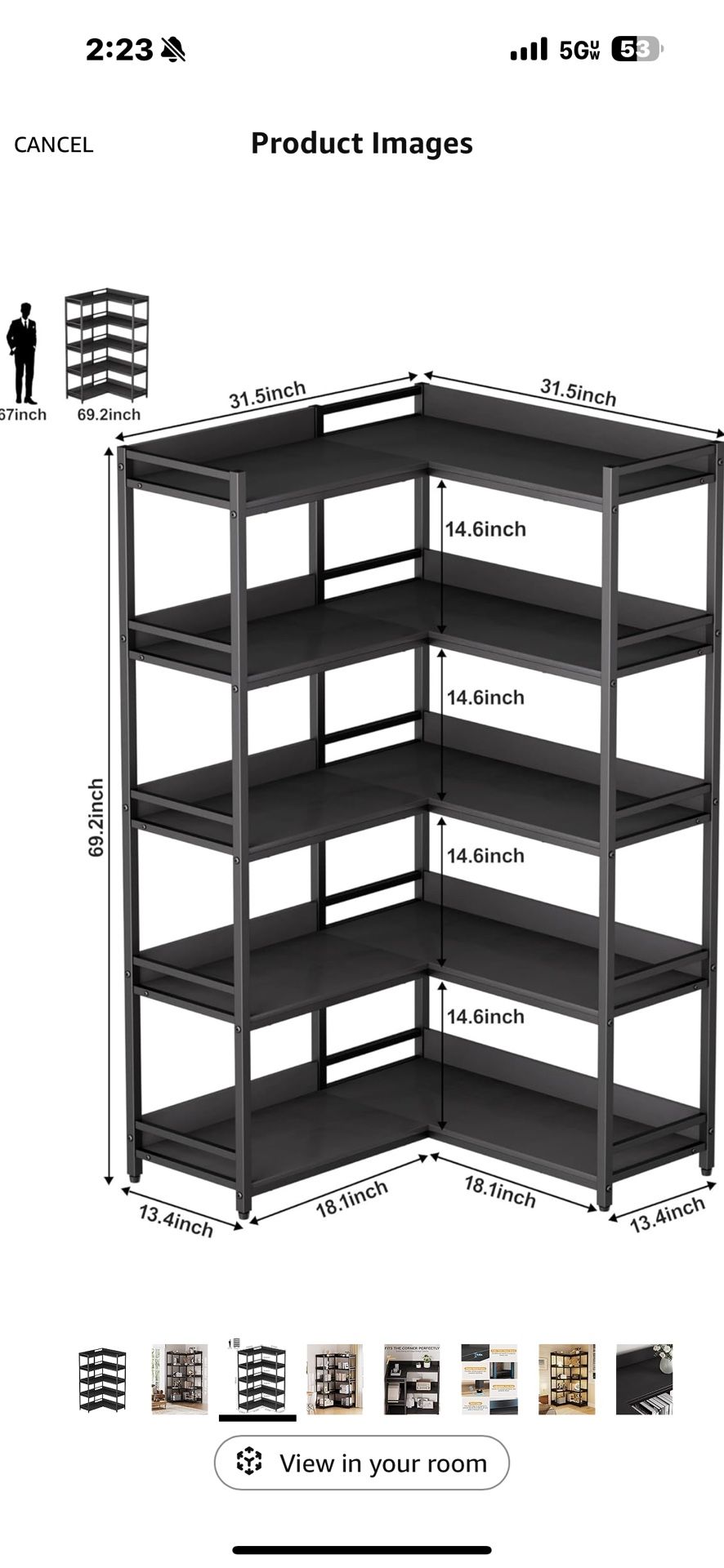 corner bookshelf