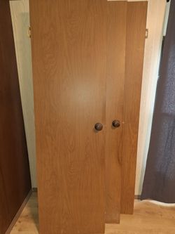 Three brown doors