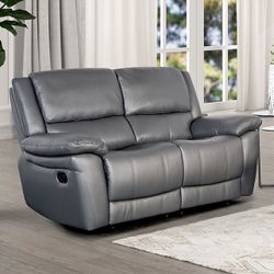 Brand New Grey Recliner Loveseat Super Plush 