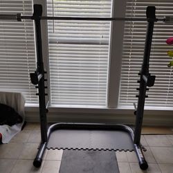 Gold Gym Squat Rack With 45 Ibs Olympic Size Barbell 
