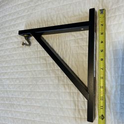 Plant wall mount hanging hook black wood metal bracket indoor basket home decor