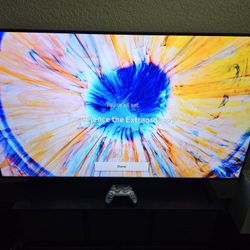 Samsung 55” TV + Soundbar & Subwoofer Home Theater Setup