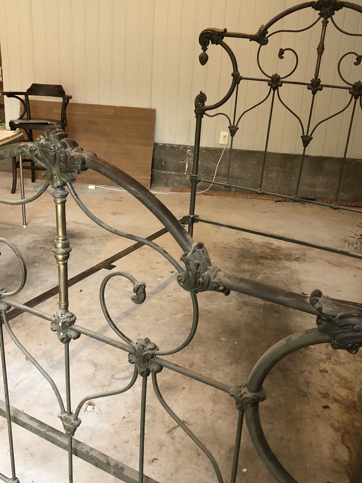 Ornate Antique Iron Twin Bed Frame