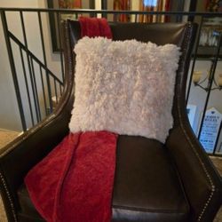 Brown Leather Accent Chair 