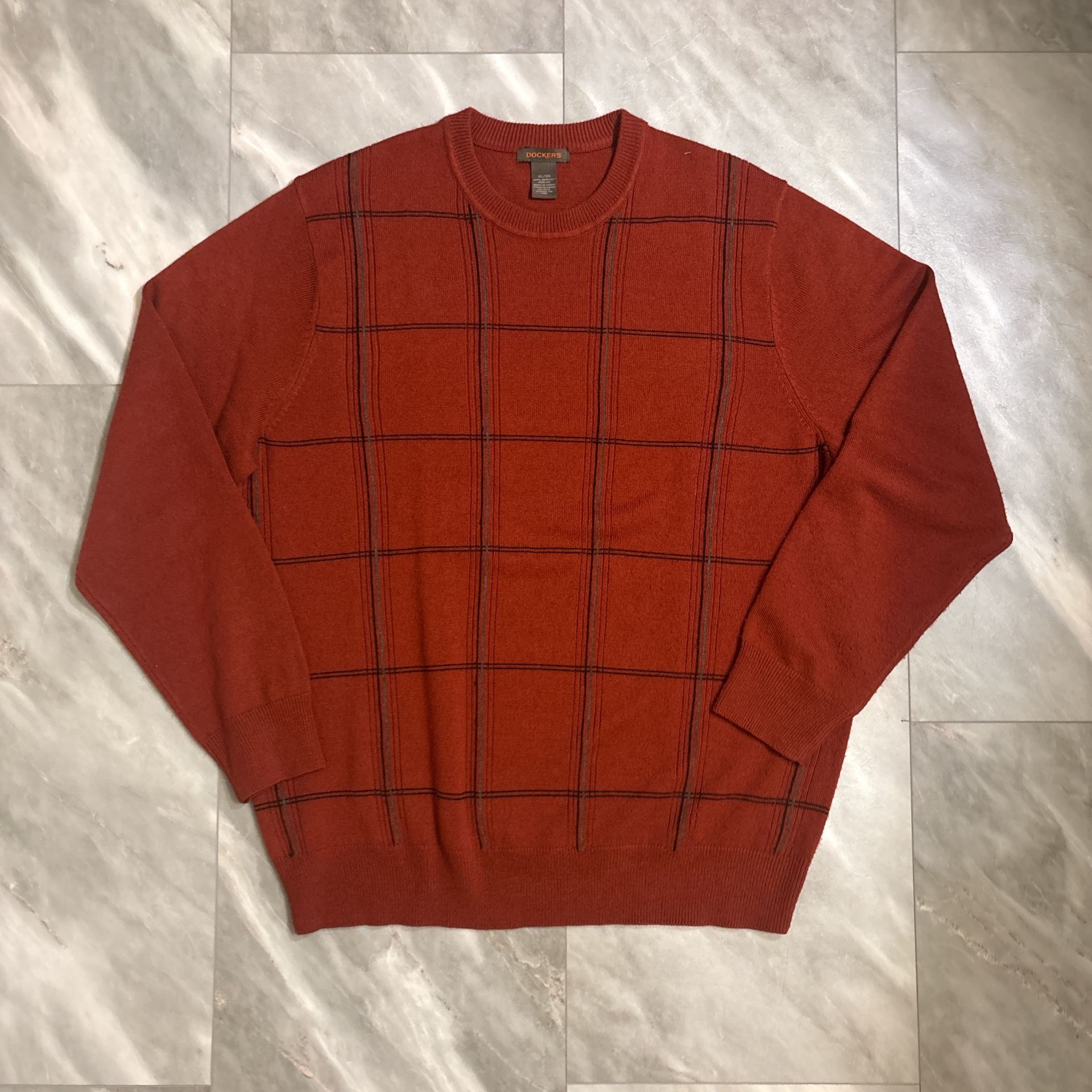 Vintage Red Square Design Sweater