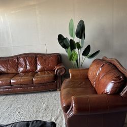 GENUINE LEATHER COUCH AND LOVE SEAT, DELIVERY AVAILABLE  