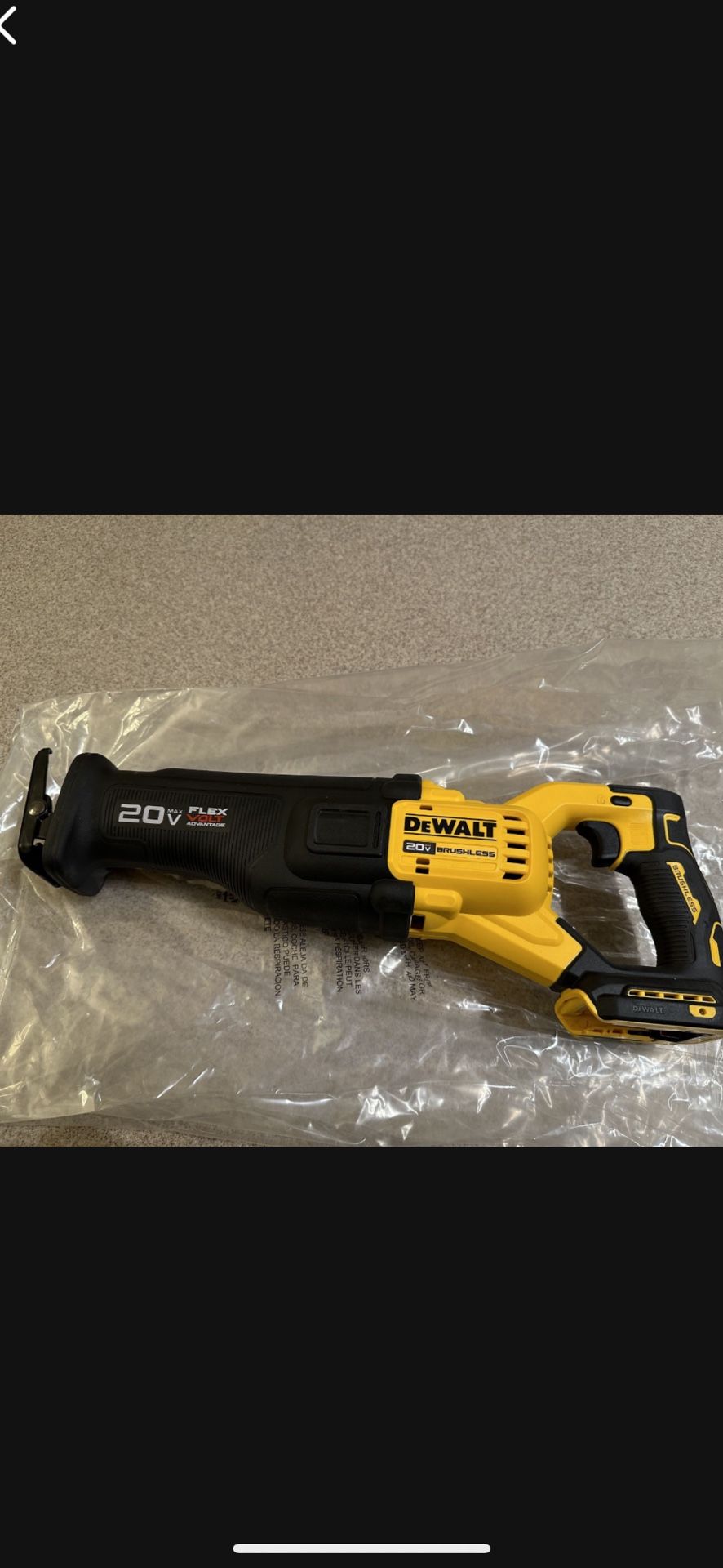 Brand New Dewalt 20v, Flex Volt Reciprocal Saw, Tool Only