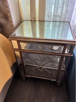Mirror Glass Night Stand