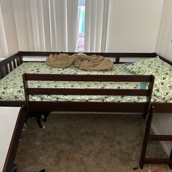 Twin loft bed with slide