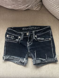 Blue ashphlat shorts