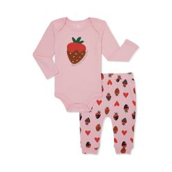 Baby Girl Valentine's Day Outfit Set, 2-Piece, Size 12M