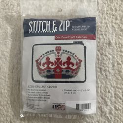 Stitch & Zip Needlepoint Coin Purse 