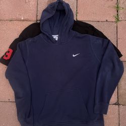 2000s Vintage Y2K Nike Swoosh Hoodie large Or Xl