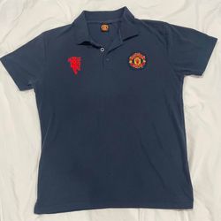Manchester United Navy Blue Men's Short-Sleeve Polo Shirt