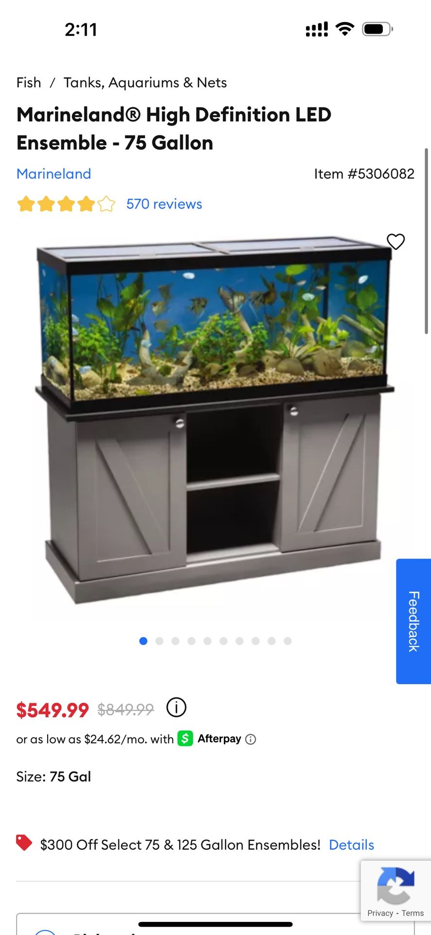 75 Gal Fish Tank And Stand