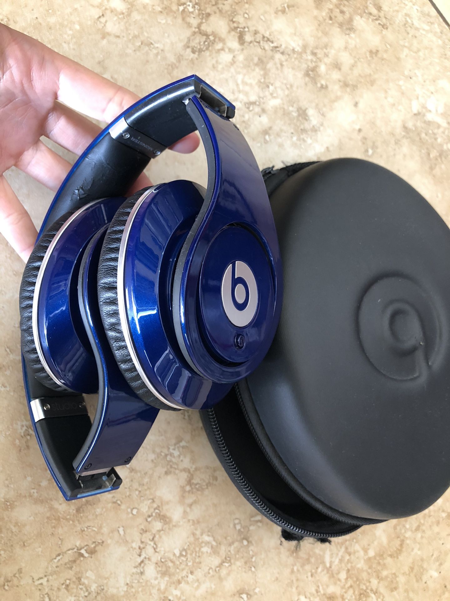 Monster Beats By DR. DRE Blue Studio Wired Headphones 190003-00