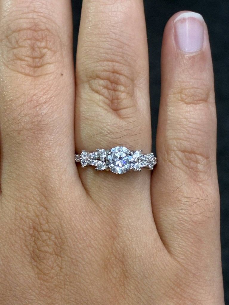 14K Cubic Zirconia White Gold Ring
