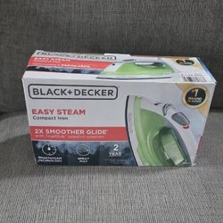 BLACK+DECKER Easy Steam Iron for Clothes, Smart Steam, 1200W, TrueGlide Nonstick Soleplate, Auto Shut-Off, Anti-Drip, Green & White.10$