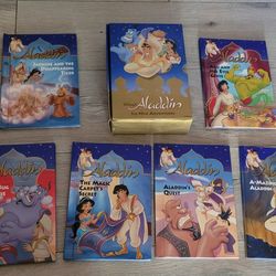 Vintage 1993 Aladdin Disney  set of 6 Hard Cover Books Grolier